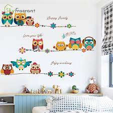 Have a child that's stuck on words? Cartoon Cute Animals Owl Wall Stickers For Kids Rooms Child Bedroom Baby Boy Room Wall Decoration Home Decor Sticker Wall Art Wall Stickers Aliexpress
