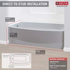 Bath tub is the industry's deepest enameled steel bath tub with a modern, functional recess design. 60 X 30 Curved Bathtub Left Drain 40114l Delta Faucet