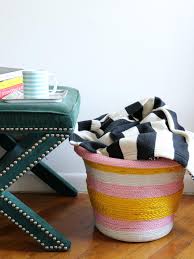 The frame is made out of 1/2 inch pvc pipe from the local home improvement store. Diy Rope Basket Hgtv