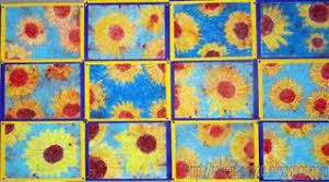 Tekenen En Zo Batik Zonnebloemen Van Gogh Kunst Zonnebloemen Collaborative Art