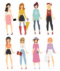Vector Cartoon Fashion Girl Cartoon Styles Girl Cartoon Girl Model