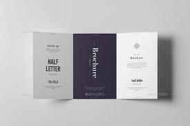 Tri Fold Half Letter Brochure Mock Up Lettering Brochure Trifold