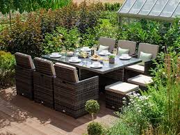 Free delivery for many products! Nova Outdoor Living Celia 6 Seat Deluxe Cube Set With 4 Footstools 1 9m X 1 25m Rectangular Table Dining Set At Gardenman