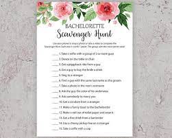 Bachelorette Scavenger Hunt Bridal Shower Games Floral Etsy Bridal Shower Games Floral Bridal Shower Bridal Shower Prizes
