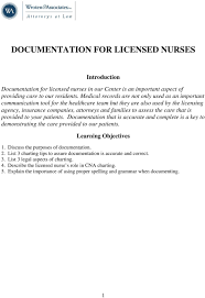 Documentation For Licensed Nurses Pdf Free Download