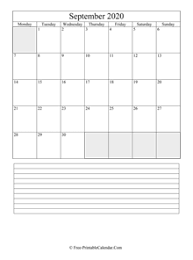 Free and cute printable september 2021 calendar: September 2020 Calendar Templates