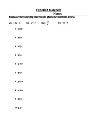 The notation xmeans the greatest integer not exceeding the value of x. Function Notation Worksheet By Meri Teachers Pay Teachers