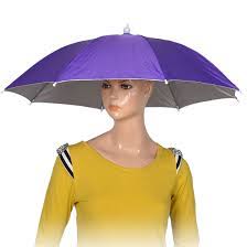 Purple Polyester 8 Ribs Fishing Sun Rain Headwear Umbrella Hat Cap Fishing Umbrella Umbrella Headwear