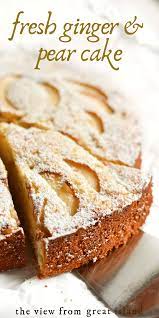 Fresh Ginger And Pear Cake This Buttery Breakfast Cake Is Lightly Spiced With Fresh Ginger And Cardamom And Breakfast Cake Pear Cake Recipes Ginger Desserts