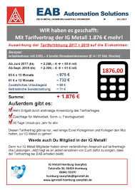 Erstmals Tarifvertrag Bei Eab Automation Solutions In Pirmasens Ig Metall Homburg Saarpfalz