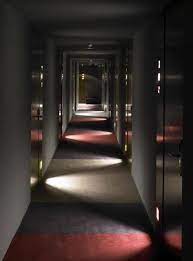 Image May Contain Night And Indoor Corridor Lighting Corridor Design Corridor Lighting Design
