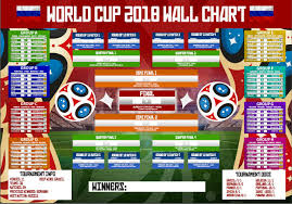 World Cup Wall Chart 2018 Russia Planner Fixtures Football