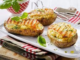 Gefullte Kartoffeln Mit Halloumikase Vom Grill Rezept Lecker Rezepte Lecker Gefullte Kartoffeln
