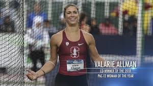Video analysis / american woman's discus throw record | valarie allman 70.15m. Stanford S Valarie Allman Named Co Winner Of 2018 Pac 12 Woman Of The Year Award Youtube