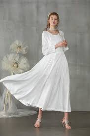 White Dress Linen Dress Maxi Dress Longsleeve Dress Etsy Linen Dresses White Dress Linen Dress