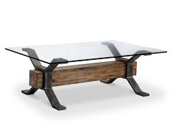 Stylish stainless steel, glass and solid wood mahogany designs. Railway Coffee Table Furniture Row