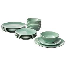 fargrik 18 piece dinnerware set light green ikea in 2021 dinnerware set ikea dinnerware dinnerware sets