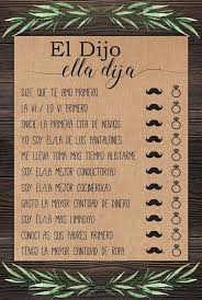 El Dijo Ella Dija He Said She Said Spanish Despedida Despedida De Soltera Bridal Shower Ga Modern Bridal Shower Bride Shower Bridal Shower Party