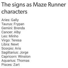 I honestly don't know why it didn't work between us b. Maze Runner Horoscope Yahoo Search Results Yahoo Image Search Results Maze Runner Horoscope Star Signs