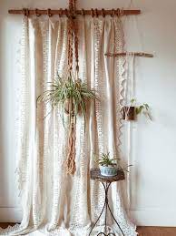 Vintage Homespun Linen And Cotton Crochet Window Panel Coverlet Textile Curtain Panel Room Divider Deco Deco Etnique Idee Deco Studio
