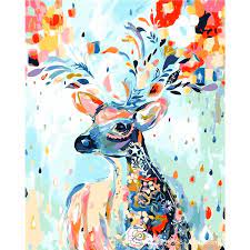 天才画家 diy手描き絵画 塗り絵 ハンドメイド絵画 油絵具セット付き 彩色鹿 40 50 水彩 油絵 インスピレーションあふれるアート