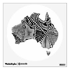 Australia Map Doodle Wall Sticker Zazzle Com In 2021 Australia Tattoo Australia Map Shape Tattoo
