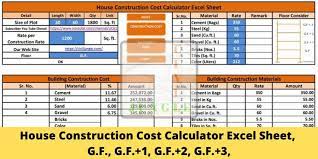 House Construction Cost Calculator Excel Sheet For Ground Floor G F G F 1 G F 2 G F 3 In 2021 Construction Cost Home Construction Small House Elevation Design