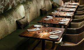 Available in the color brown, the sofa features a comfortable leather seat top. Cafe Und Restaurant Museum Elegant Essen In Munchen