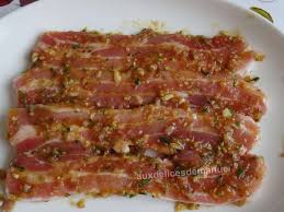 24 fines tranches de lard fumé. Tranches De Poitrine De Porc Marinees Cuisson Au Barbecue Auxdelicesdemanue