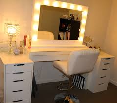 Mirror with builtin light fixtures bathroom decor large makeup vanity makeup addict. Ikea Makeup Vanity Desk