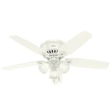 Shop hugger, low profile, flush mount ceiling fans. Hunter 53326 Builder Low Profile Snow White Flush Mount 52 Ceiling Fan With Light For Sale Online Ebay