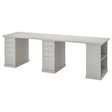 Gerton Table Hetre Noir Blanc Ikea Caisson A Tiroirs Bureau Bois Massif Table Grise