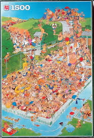 Fun Around The Pool No Of Pieces 1500 Size 60 X 90 Cm Artist Jan Van Haasteren Puzzle Art Picture Story For Kids Jigsaw Puzzles