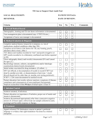 tb case or suspect chart audit tool local health dept