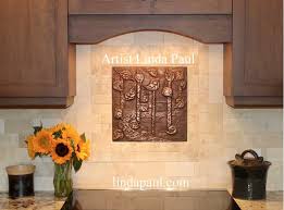 Products custom made to order. Leaf Tile Arts And Crafts Copper Kitchen Backsplash Plaque Medallion 104492 Design Ideas Pictures