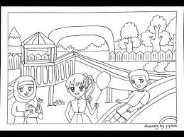 Gambar sketsa pemandangan yang mudah digambar. Sketsa Gambar Mewarnai Taman Bermain Mewarnai Cerita Terbaru Lucu Sedih Humor Kocak Romantis