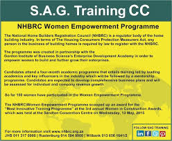 Nhbrc Womenempowerment Gordonbusinessinstitute Womeninconstruction Constructionlearnerships Empowerment Program Social Media Post Consumer Protection