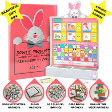 Bowtie Kids Premium Reward Chart Educate Differently With Our Fun Responsibility Bunnies Our Chore Chart Inspire Good Habits