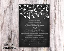 Black And White Wedding Invitations Templates Wedding Invitation Template Download Printable Invitations Editable Chalkboard Wedding Invitation Black White Heart Invitation Diy Dg43 With Images Chalkboard Wedding Invitations Diy Wedding Invitations Templates Black Wedding Invitations