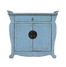 Chinese Oriental Rustic Blue Side Table Cabinet On Chairish Com Blue Side Table Side Table Rustic Blue