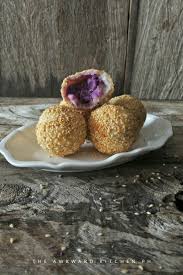 Buchi With Ube Halaya Filling Fried Sesame Balls Filipino Snacks Ube Snacks