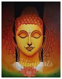 Abstract canvas Buddha Acrylic Painting, Size: 18x24 at ₹ 3000/piece in New  Delhi