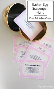 White printer paper or card stock. Easter Egg Scavenger Hunt Printable Clues Diy Inspired