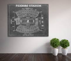 Vintage Print Of Foxboro Stadium Seating Chart By Clavininc
