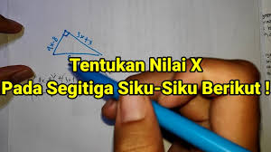 Untuk menentukan titik koordinat yang terletak pada garis dapat dilakukan dengan memasukkan koordinat yang ada pada soal ke persamaan garis yang didapat, yaitu. Cara Mencari Nilai X Pada Segitiga Siku Siku Soal Pythagoras Model Baru Youtube