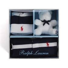Ralph Lauren Classic White Blue Stripes Baby Gift Set Annameglio Com Shop Online
