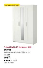 Ikea Wallau Brimnes Kleiderschrank 3 Turig Weiss 117x190 Cm Brimnes Kleiderschrank Kleiderschrank 3 Turig Kleiderschrank