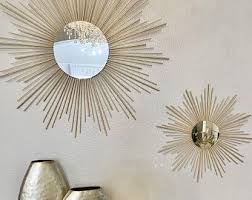 Large round silver metal starburst mirror. Starburst Decor Wild Country Fine Arts