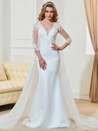 4.5 out of 5 stars. Mermaid 3 4 Length Sleeves V Neck Wedding Dress Cute Dresses