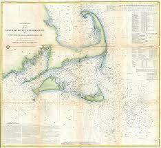 1857 Coastal Map Nautical Chart Of Cape Cod Nantucket And